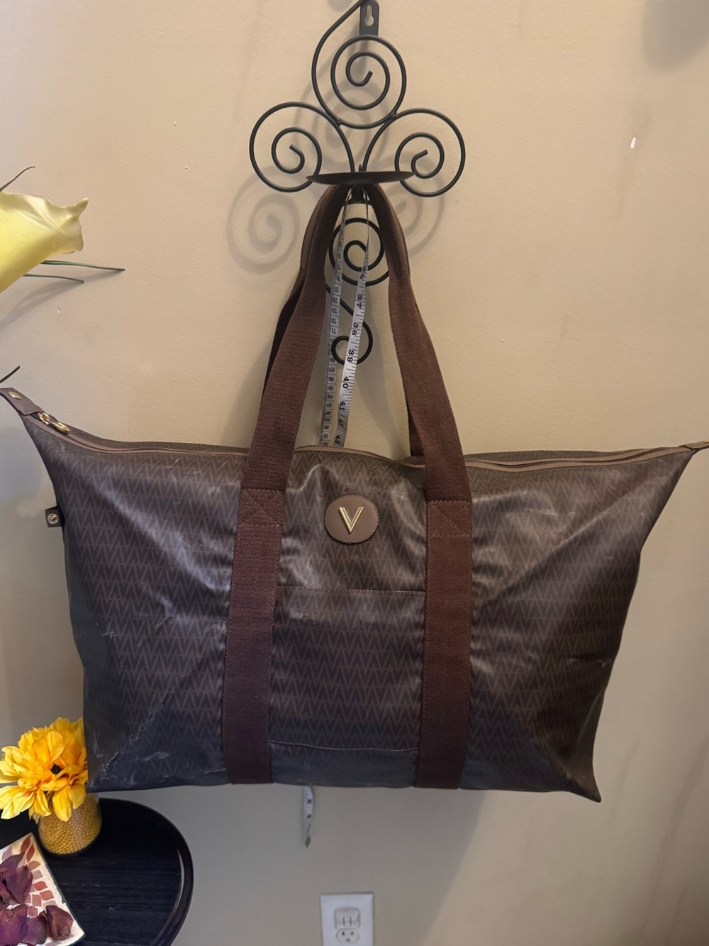 Mario Valentino Brown Travel Tote Bag